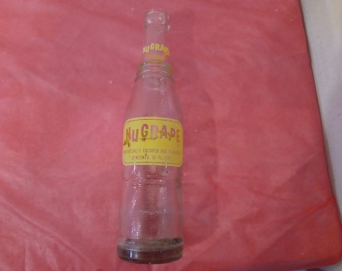 Vintage Soda Bottle, Nu Grape Soda Bottles 10 Oz, Made in Doraville Georgia, 1960's