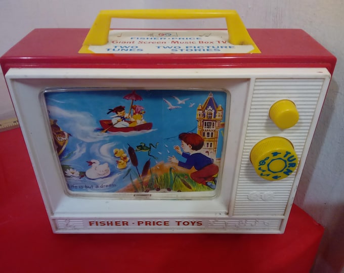 Collector Fisher Price Toy, Giant Screen Music TV Box Television by Mattel, 2009