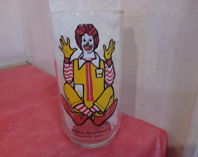 Vintage Collector Glass, McDonald Glasses, Ronald McDonald, 1970's