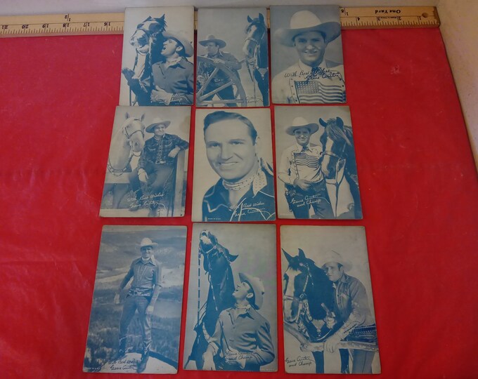 Vintage Movie Star Cards, Gene Autry and Champ Movie Exhibit Cards, 1947 to 1960's