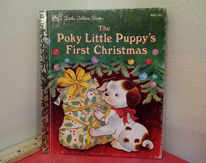 Vintage Hard Cover A Little Golden Book, The Poky Little Puppy's First Christmas, 1993