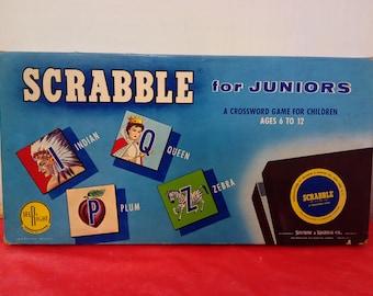 Vintage Board Game, Scrabble for Juniors, Ages 6 to 12, Published by Selchow & Righter Co., 1958#