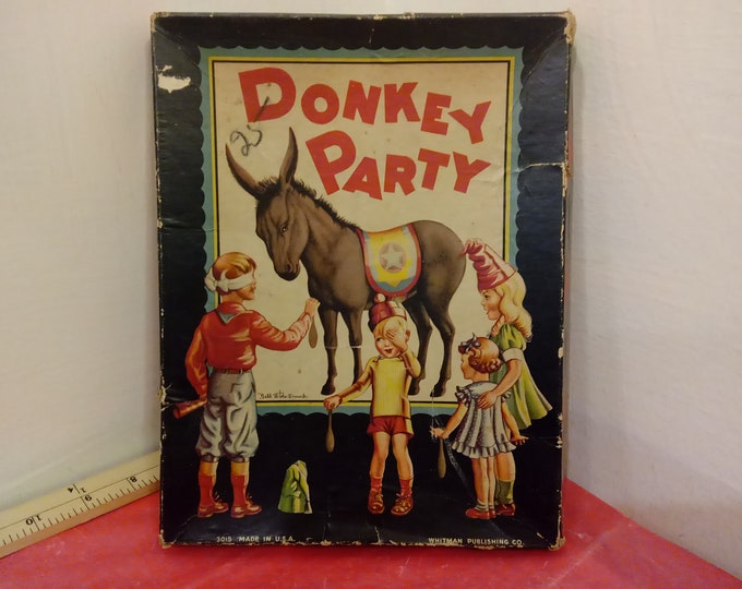 Vintage Donkey Party Pin The Tail, Whitman Publishing#