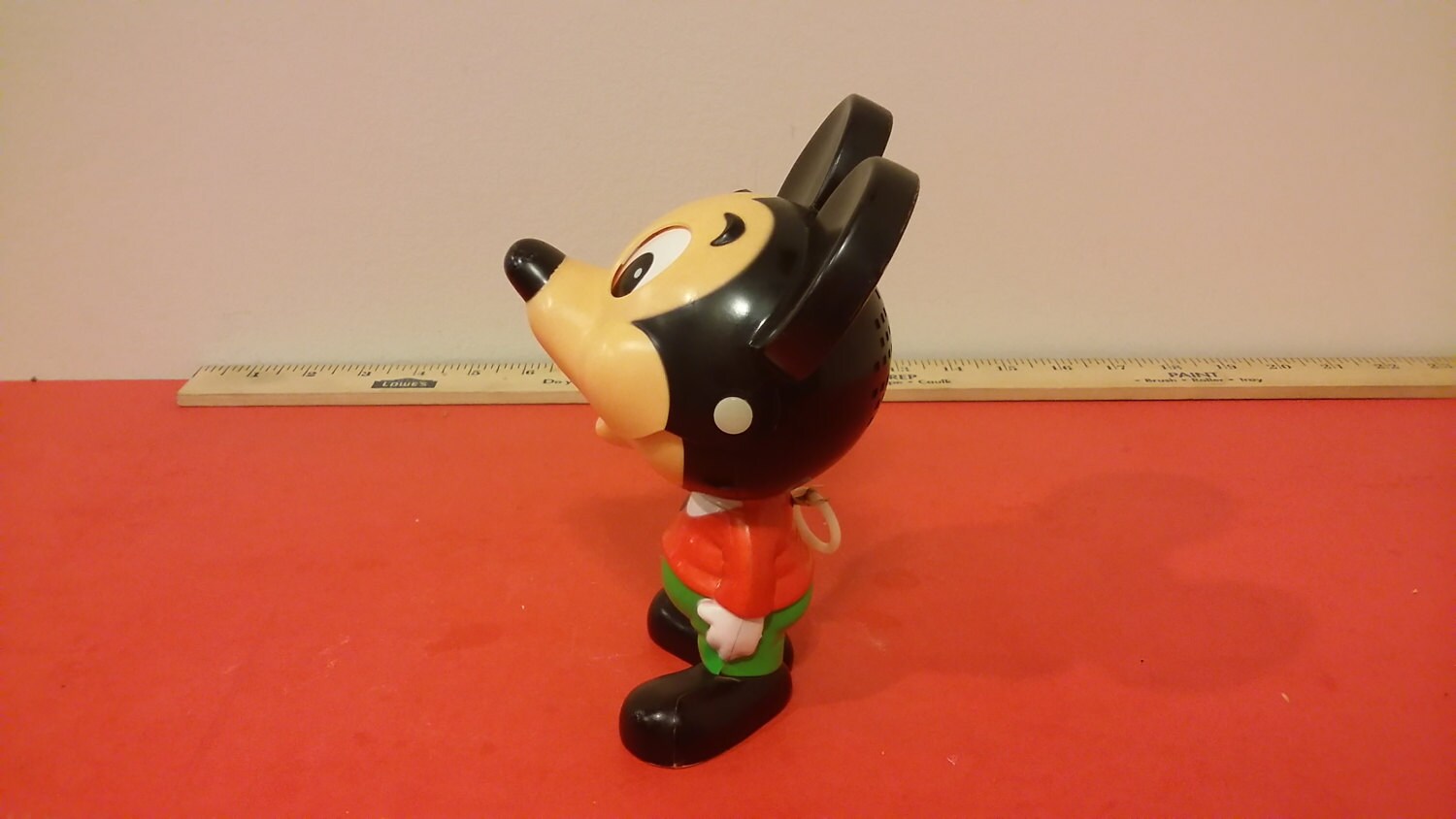 Vintage Disney Mickey Mouse Mechanical Talking Pull String Toy Doll