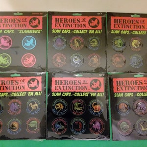 Heroes of Extinction Slam Caps and Slammers, Set 5 thru 9 and Slammers, 1996
