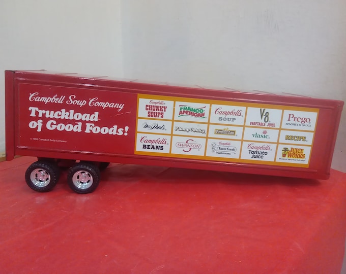 Vintage Toy Truck Trailer, Ertl Campell Soup Company Semi Trailer "Truckload of Good Foods", 1985
