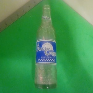 Vintage Sun Crest 10oz Soda Bottle, Charlotte N.C., 1970&#39;s