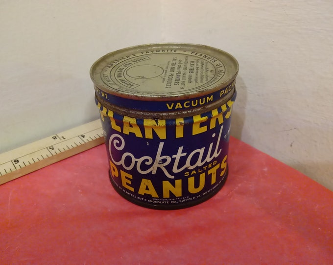 Vintage Planters Salted Peanuts 8oz Tin#