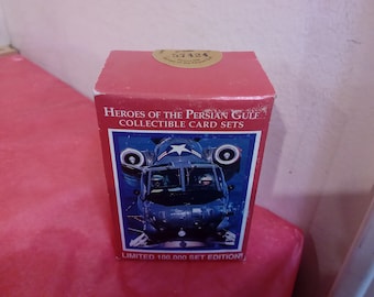 Vintage Trading Card Set, Heroes of the Persian Gulf Collectible Card Set, Sealed in Original Box, 1991