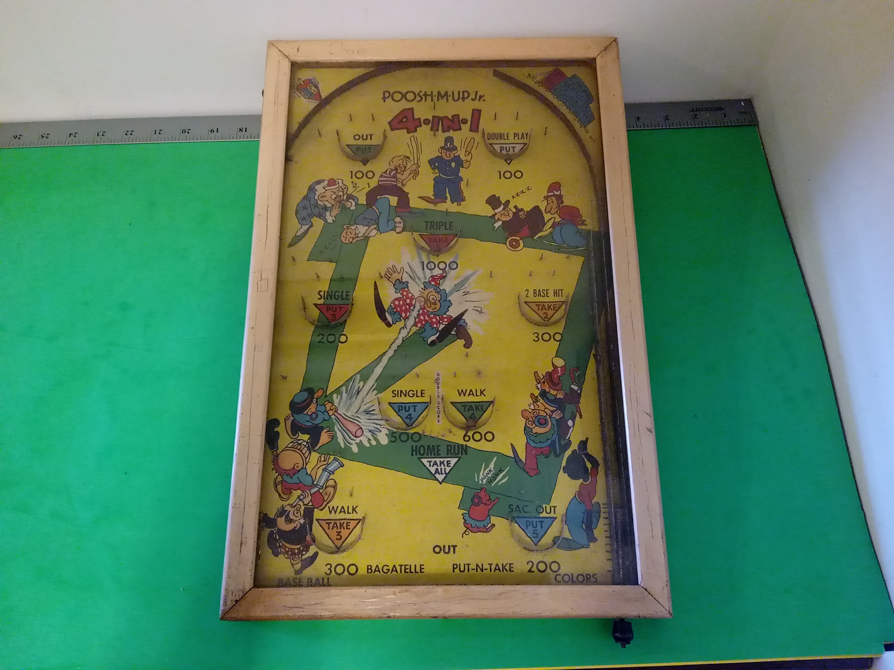 Vintage PooshMUp Jr. Table Top Pinball Game, 1950's