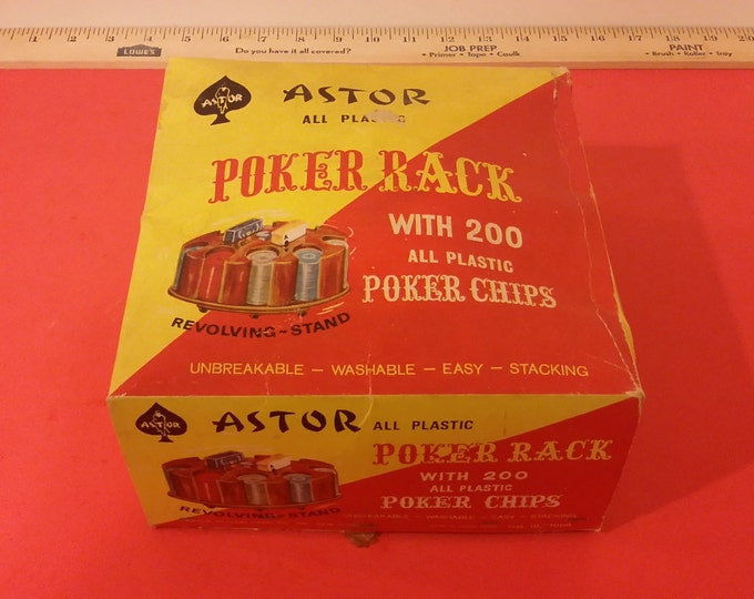 Vintage Astor Poker Chips and Rack