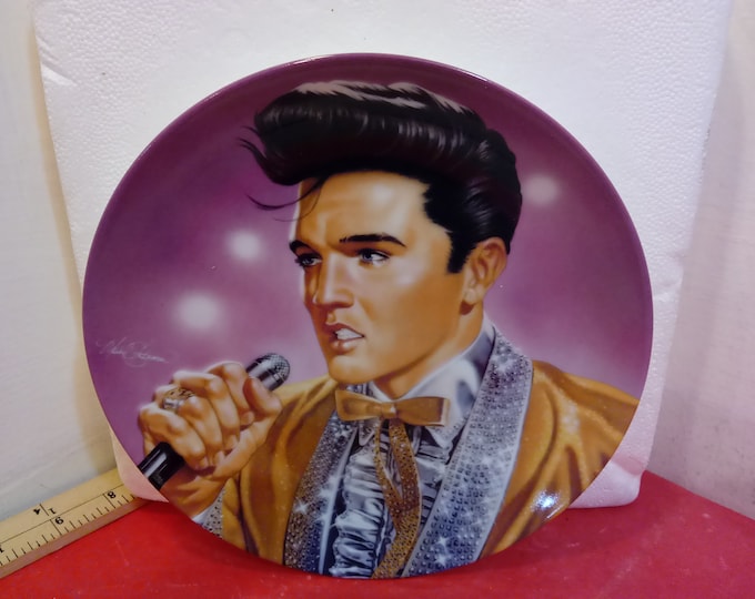 Vintage Collector Plate, Bradford Exchange Plate Elvis Presley "Golden Boy", 1993