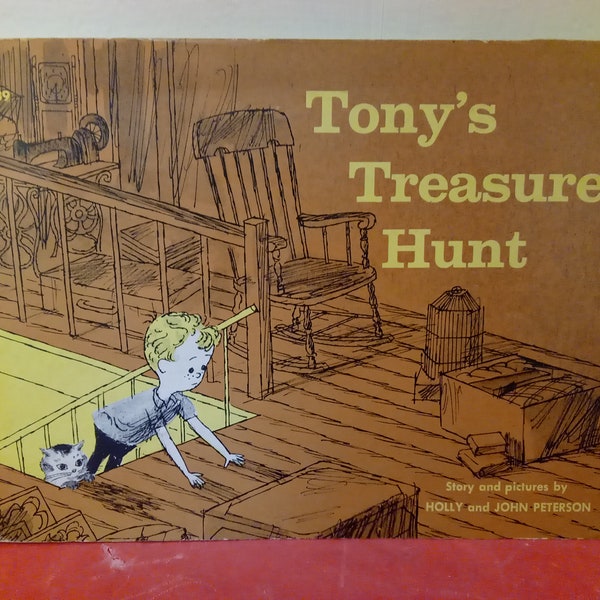 Vintage Soft Cover Book, Scholastic Book Services, Tony's Treasure Hunt by Holly and John Peterson, 1964
