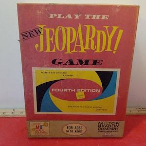 Vintage Board Game, New Jeopardy Game, Fourth Edition by Milton Bradley, 1964