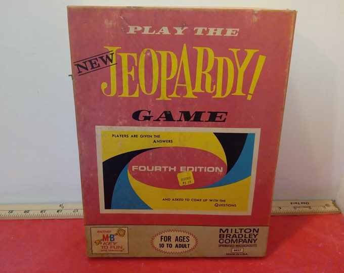 Vintage Board Game, New Jeopardy Game, Fourth Edition by Milton Bradley, 1964