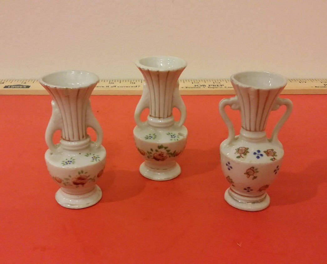 Vintage Miniature Occupied Japan Vase with Floral Details