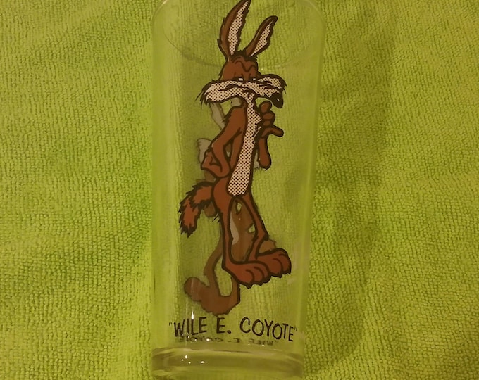 Vintage Collector Glass, Pepsi Looney Tunes Glass, Wile E. Coyote, 1973