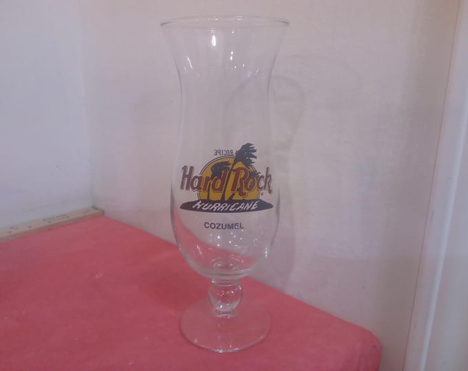 Vintage Bar Glasses, Hard Rock Hurricane Drink Glasses from Locations, Key West, Gatlinburg, Cozumel, Pittsburgh, Chicago, and Others