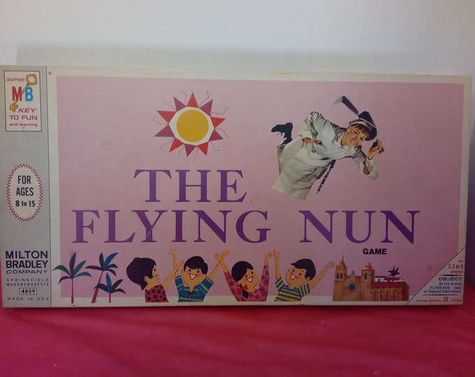 Vintage Board Game, The Flying Nun Board Game by Milton Bradley, 1968#