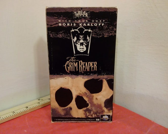 Vintage VHS Movie Tape, The Grim Reaper, Boris Karloff, 1994~