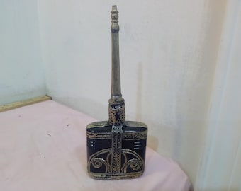 Vintage Bottles and Jugs, Clay Jug, Oriental Jug, Tin Cover Perfume Bottle, Brown Bottles "Uncle Jo" or Fisherman with Giant Fish