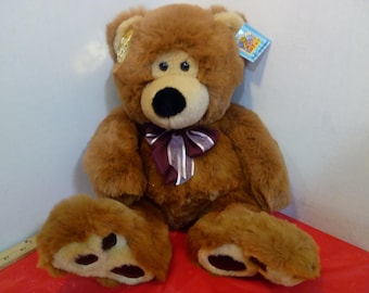 Vintage Large Stuffed and Beanie Animals, Treasure Island Pirate Bear, Soft Impression Bear, Beanie Baby Bears, or Cat, 1990's