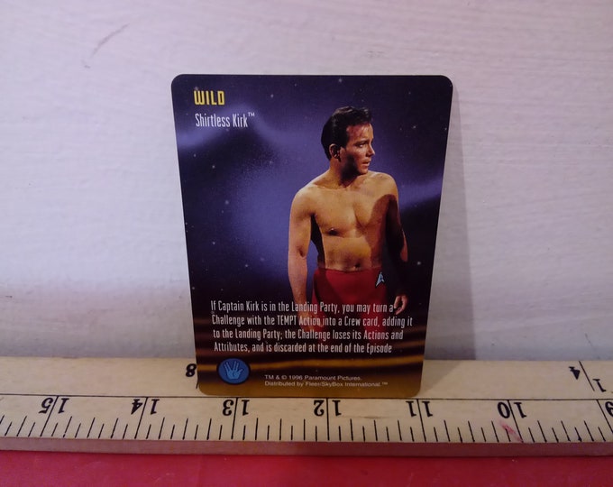Vintage Card Game, Star Trek Card Game "Wild Shirtless Kirk" by Fleer/Skybox, 1996