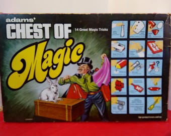 Vintage Magic Tricks, Adam's Chest of Magic with 12 Tricks, 1970's
