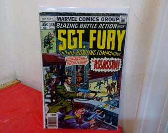 Vintage Marvel Comic Books, Blazing Battle Action with SGT. Fury, 1970's