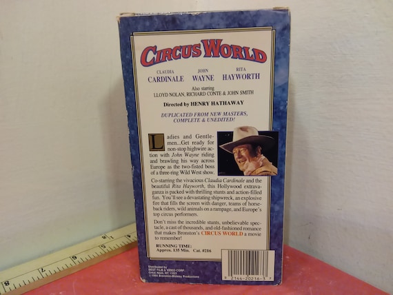 Vintage VHS Movie Tape, Circus World, John Wayne, 1980's~ - Etsy
