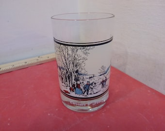 Vintage Collector Glass, Arby's Collector Glass, Currier & Ives "Winter Pastime", 1978