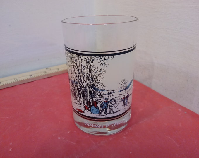 Vintage Collector Glass, Arby's Collector Glass, Currier & Ives "Winter Pastime", 1978