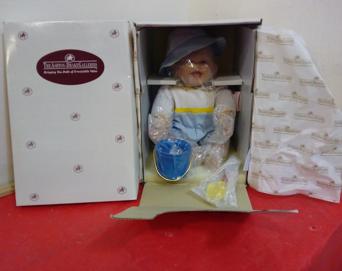 Vintage Porcelain Doll, The Ashton Drake Galleries "Baby Beach Day", 1993