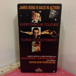 Vintage VHS Movie Tape, James Bond Movies, Starring Sean Connery and George Lazenby