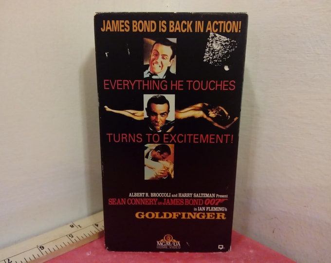 Vintage VHS Movie Tape, James Bond Movies, Starring Sean Connery and George Lazenby