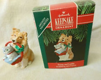 Vintage Christmas Ornament, Hallmark Keepsake Ornament, Tramp and Laddie