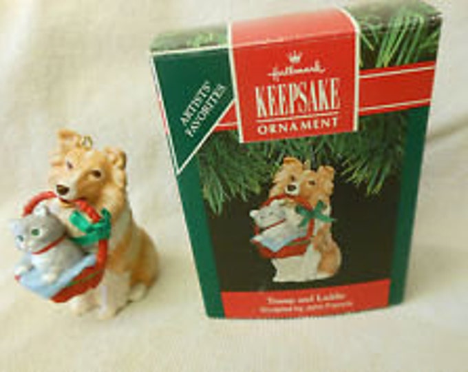 Vintage Christmas Ornament, Hallmark Keepsake Ornament, Tramp and Laddie