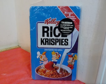 Vintage Notebook, Kellogg's Rice Krispies Tin Notebook, 1984#