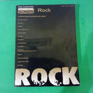 Vintage Soft Cover Book, Hal Leonard Essential Songs &quot;Rock&quot; ~