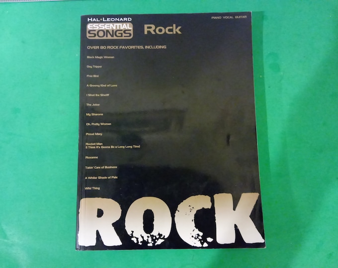 Vintage Soft Cover Book, Hal Leonard Essential Songs "Rock" ~