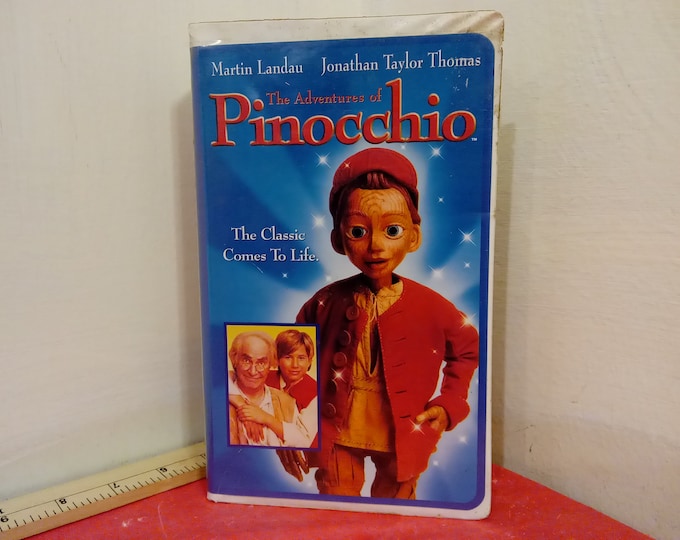 Vintage VHS Movie Tape, Pinocchio, Martin Landau, 1996