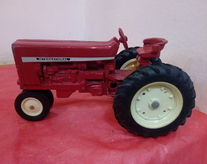 Vintage Toy Tractor, International Red Tractor by ERTL, 1960's#