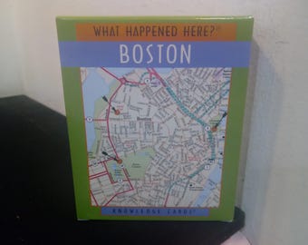 Vintage Knowledge Cards, City Knowledge Cards for Visitors, Boston Knowledge Cards "What Happened Here"