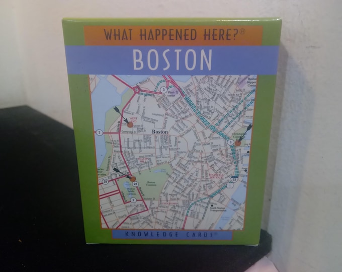 Vintage Knowledge Cards, City Knowledge Cards for Visitors, Boston Knowledge Cards "What Happened Here"