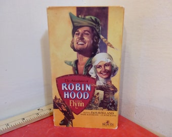 Vintage VHS Tape, The Adventures of Robin Hood, Errol Flynn, 1989~