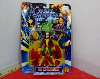 Vintage Action Figure, Marvel Universe Rogue "With Upper Cut Punching Action" by Toy Biz, 1996