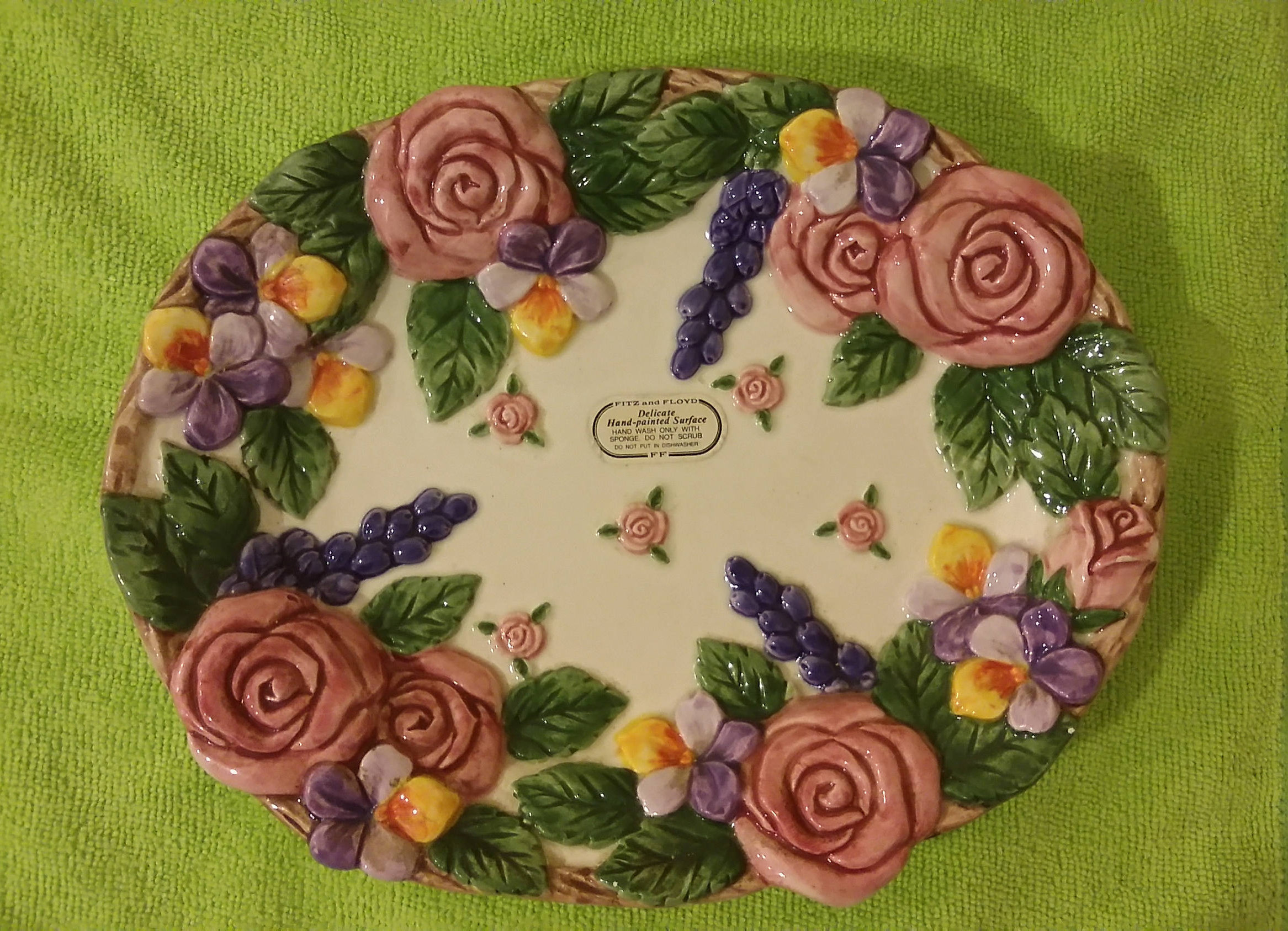Fitz & Floyd Sri Lanka Flowered Decorative Platter, 1994