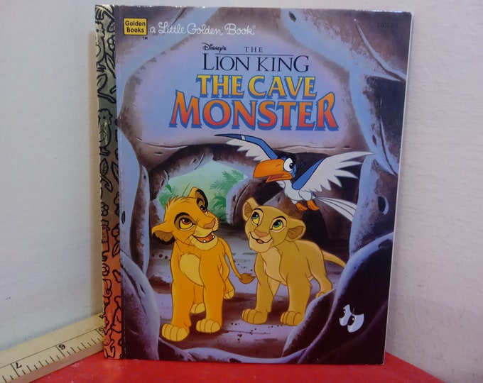 Vintage Hardcover Book, A Little Golden Book Disney's "The Lion King The Cave Monster", 1996