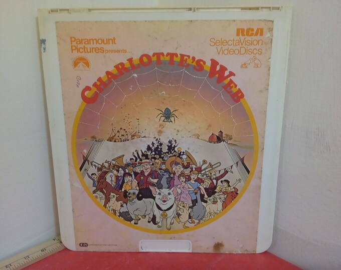 Vintage Video Disc Movie, Charlotte's Web by RCA Select Vision Video Discs, 1980's