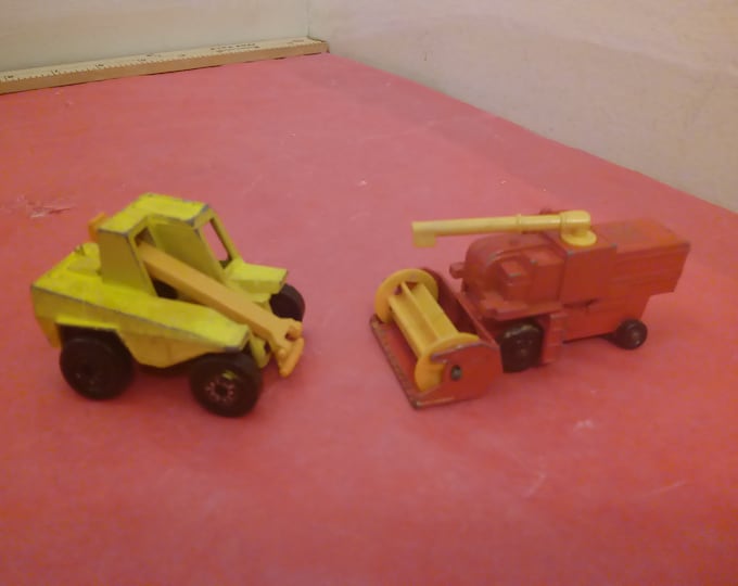 Vintage Matchbox Vehicles, No. 48 Sambron Jacklift and No. 51 Combine Harvester, Lesney England, 1977